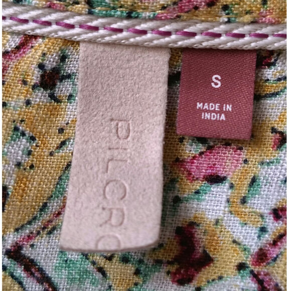 PILCRO Floral Top Yellow Womens Size Small - Picture 5 of 6